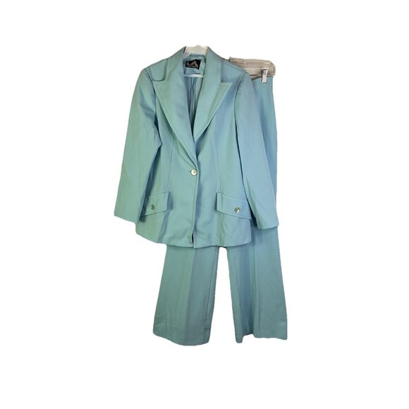 Vintage Pants - Vintage 70s High Rise Wide Leg Pants Blazer Set Suit USA Disco